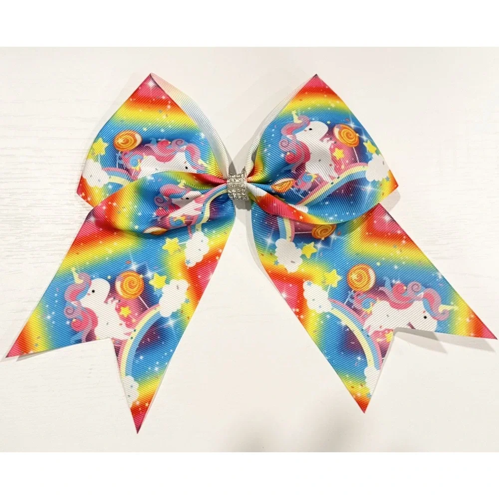 KLASS Girls Hair Bows Lot Bundle Unicorn Heart Rainbow 6